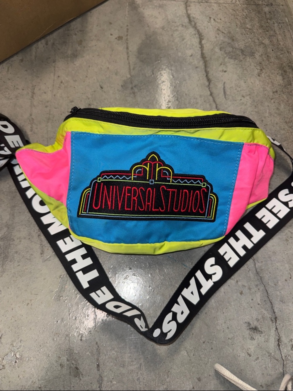 Universal Neon Colorblock Belt Bag - Blue/Pink/Yellow